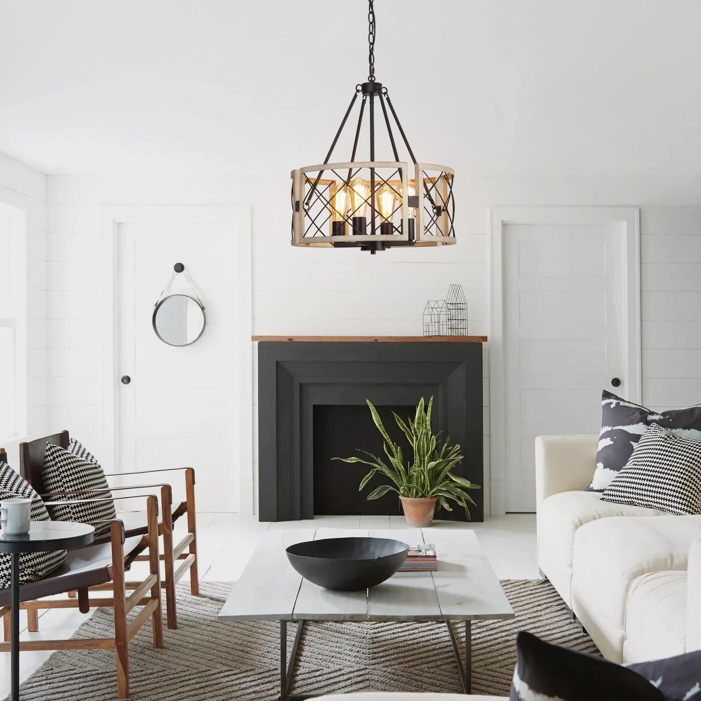 π€β¨ Farmhouse Wood Chandelier πΎπ‘ Rustic Cozy Glow π‘