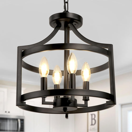 🖤✨ Rustic Lantern Chandelier 🏡💡 Farmhouse Ceiling Glow 🌙