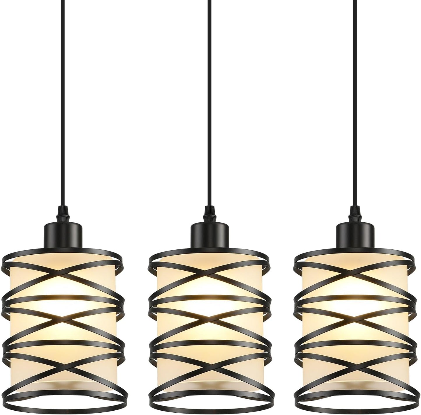 🌟💡 Modern Glass Pendant Light ✨🏡 Elegant Hanging Lamp 🌙🤍