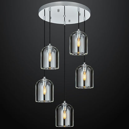 💡✨ 5-Light Modern Pendant Chandelier 🏡🤍 Elegant Ceiling Glow 🌙