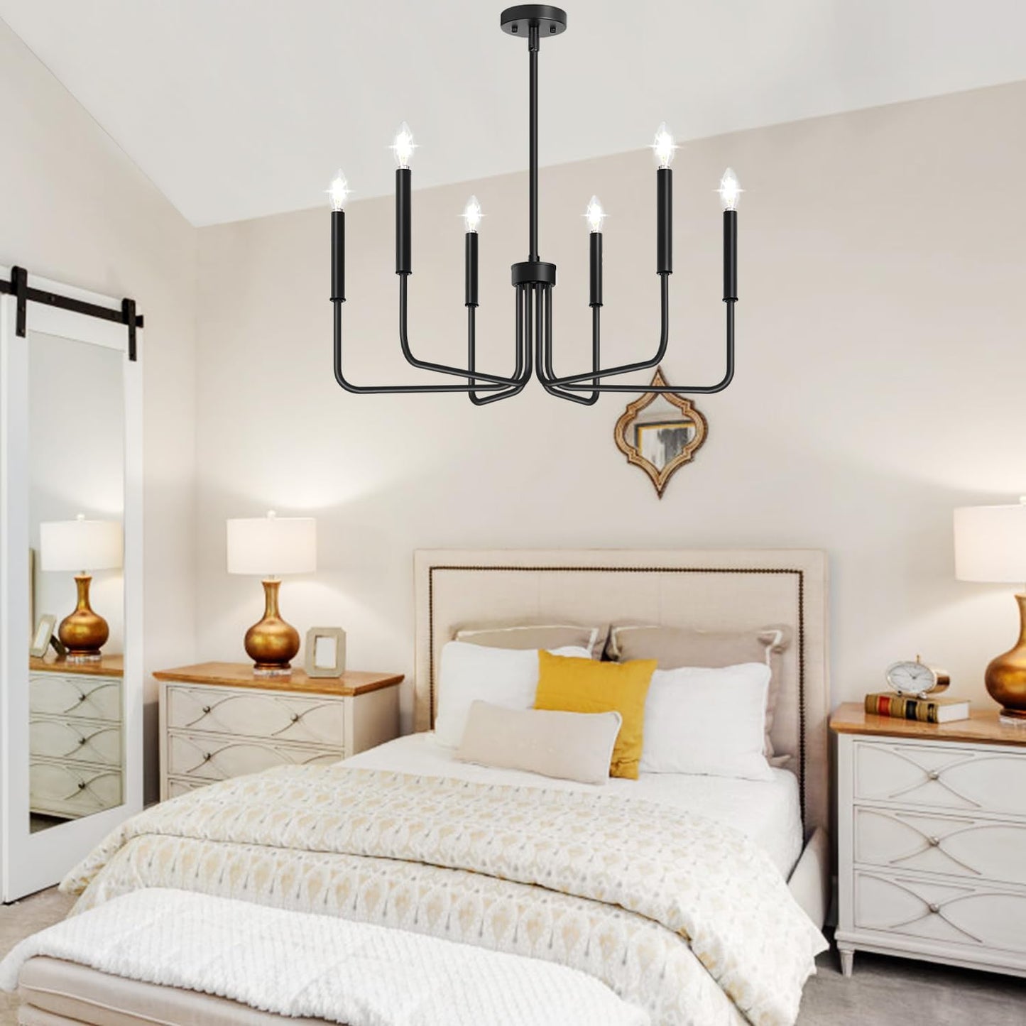 🤎✨ Farmhouse Wagon Wheel Chandelier 🕯️💡 Rustic Ceiling Light 🌾