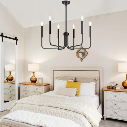 🤎✨ Farmhouse Wagon Wheel Chandelier 🕯️💡 Rustic Ceiling Light 🌾