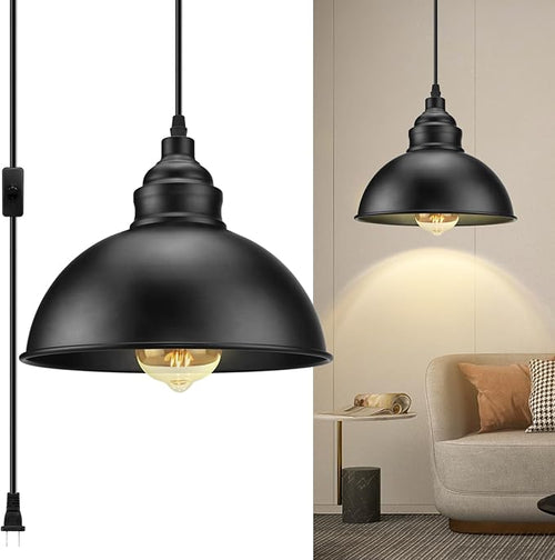 🖤✨ Industrial Glass Pendant Light 💡🏡 Modern Hanging Ceiling Lamp 🌟