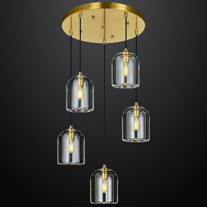 💡✨ 5-Light Modern Pendant Chandelier 🏡🤍 Elegant Ceiling Glow 🌙