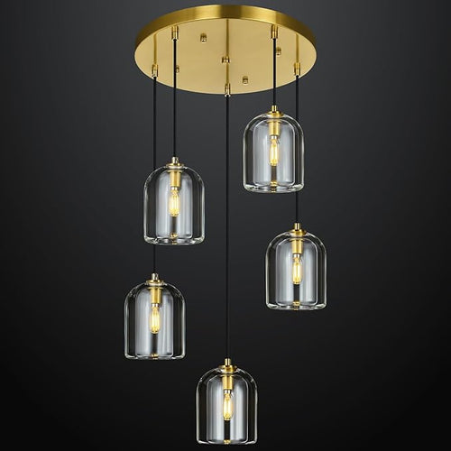 💡✨ 5-Light Modern Pendant Chandelier 🏡🤍 Elegant Ceiling Glow 🌙