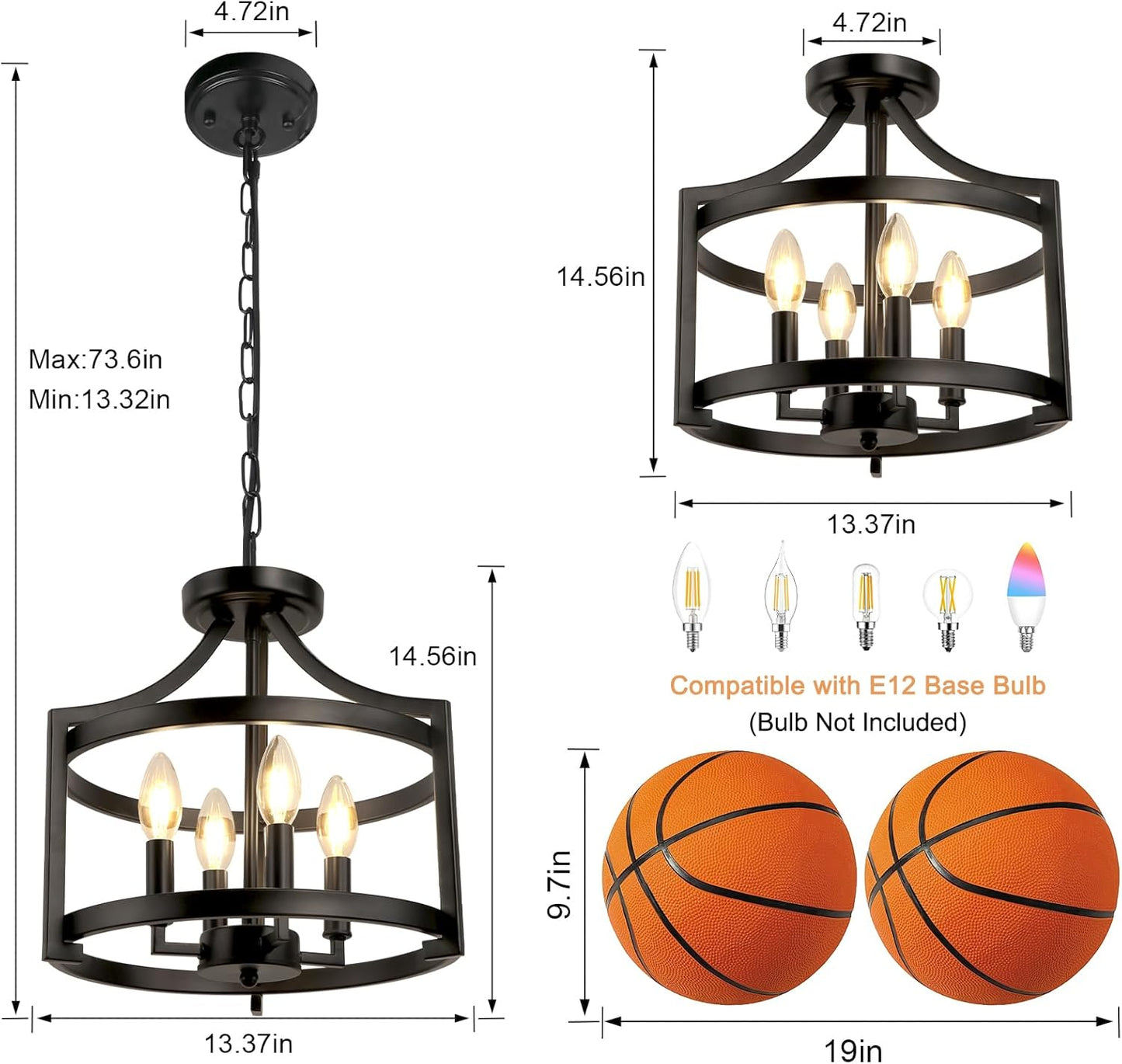 🖤✨ Rustic Lantern Chandelier 🏡💡 Farmhouse Ceiling Glow 🌙