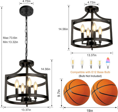 🖤✨ Rustic Lantern Chandelier 🏡💡 Farmhouse Ceiling Glow 🌙