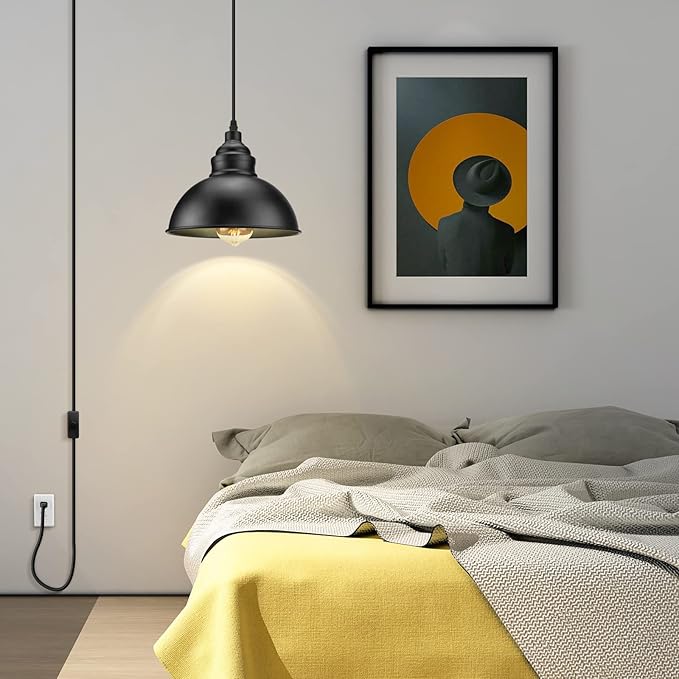 🖤✨ Industrial Glass Pendant Light 💡🏡 Modern Hanging Ceiling Lamp 🌟