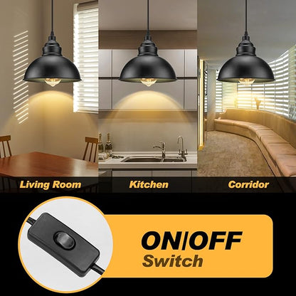 🖤✨ Industrial Glass Pendant Light 💡🏡 Modern Hanging Ceiling Lamp 🌟