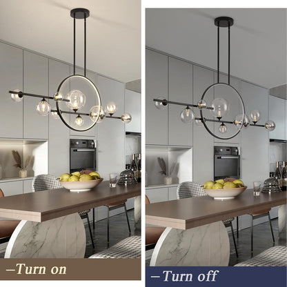 🌟✨ Mid-Century Globe Chandelier 💡🏡 Modern Luxury Glow 🤍