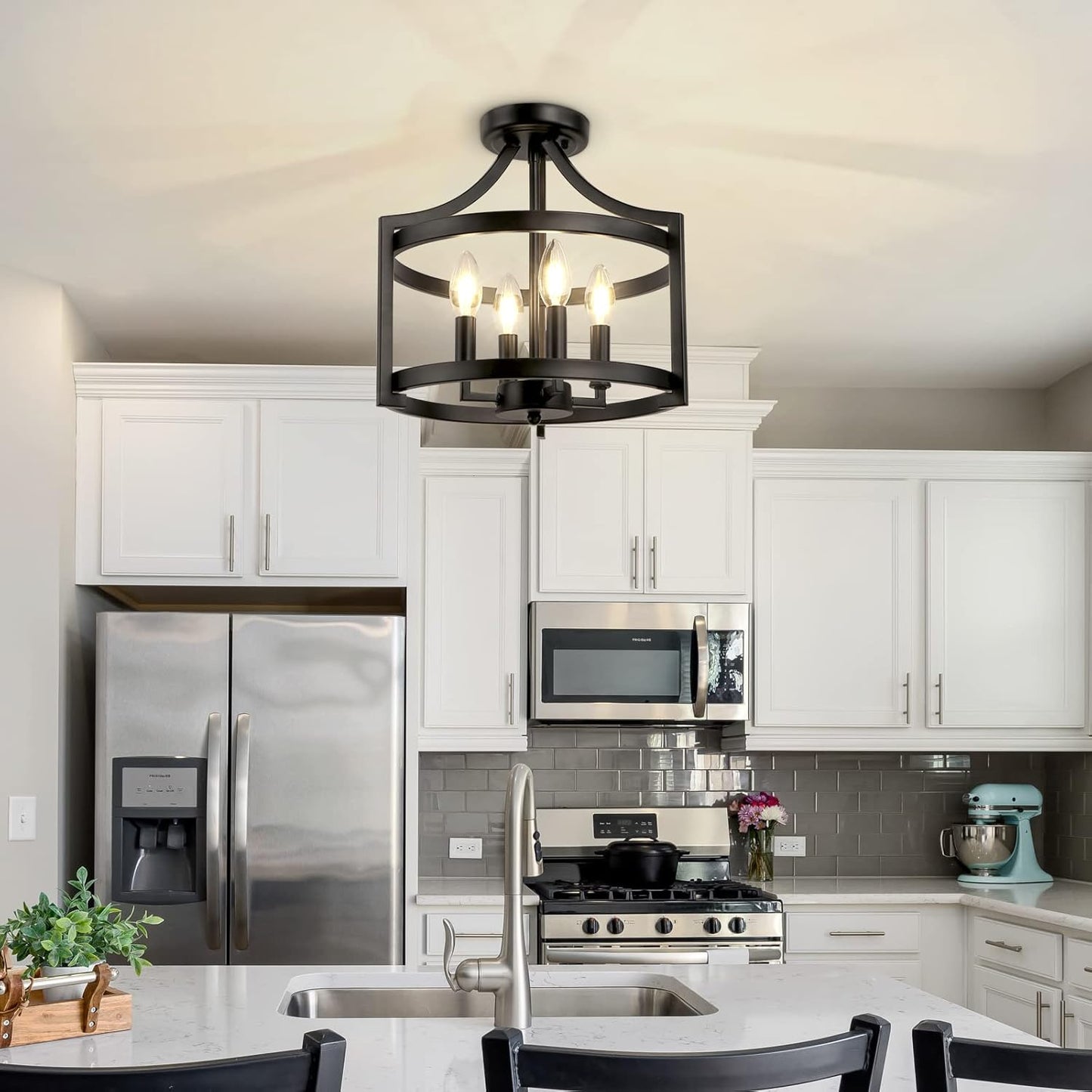 🖤✨ Rustic Lantern Chandelier 🏡💡 Farmhouse Ceiling Glow 🌙