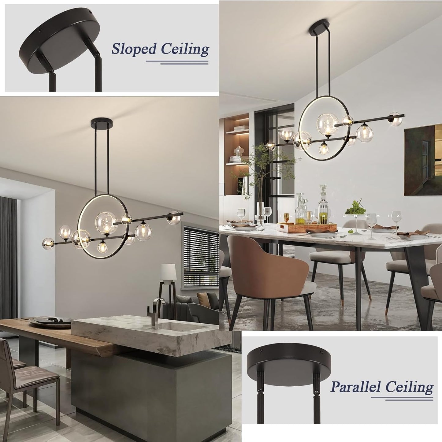 🌟✨ Mid-Century Globe Chandelier 💡🏡 Modern Luxury Glow 🤍