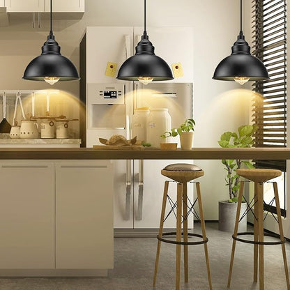 🖤✨ Industrial Glass Pendant Light 💡🏡 Modern Hanging Ceiling Lamp 🌟
