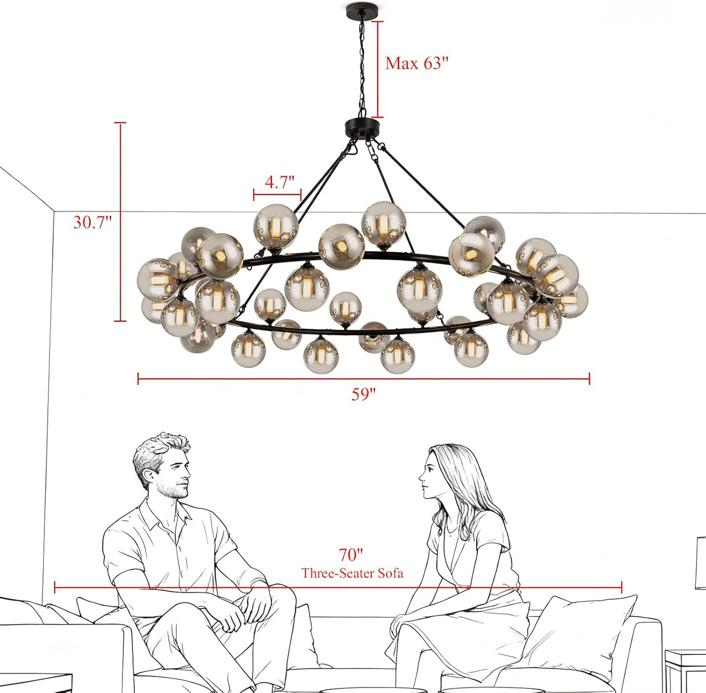 💡✨ Modern Glass Pendant Light 🏡🤍 Elegant Ceiling Glow 🌙