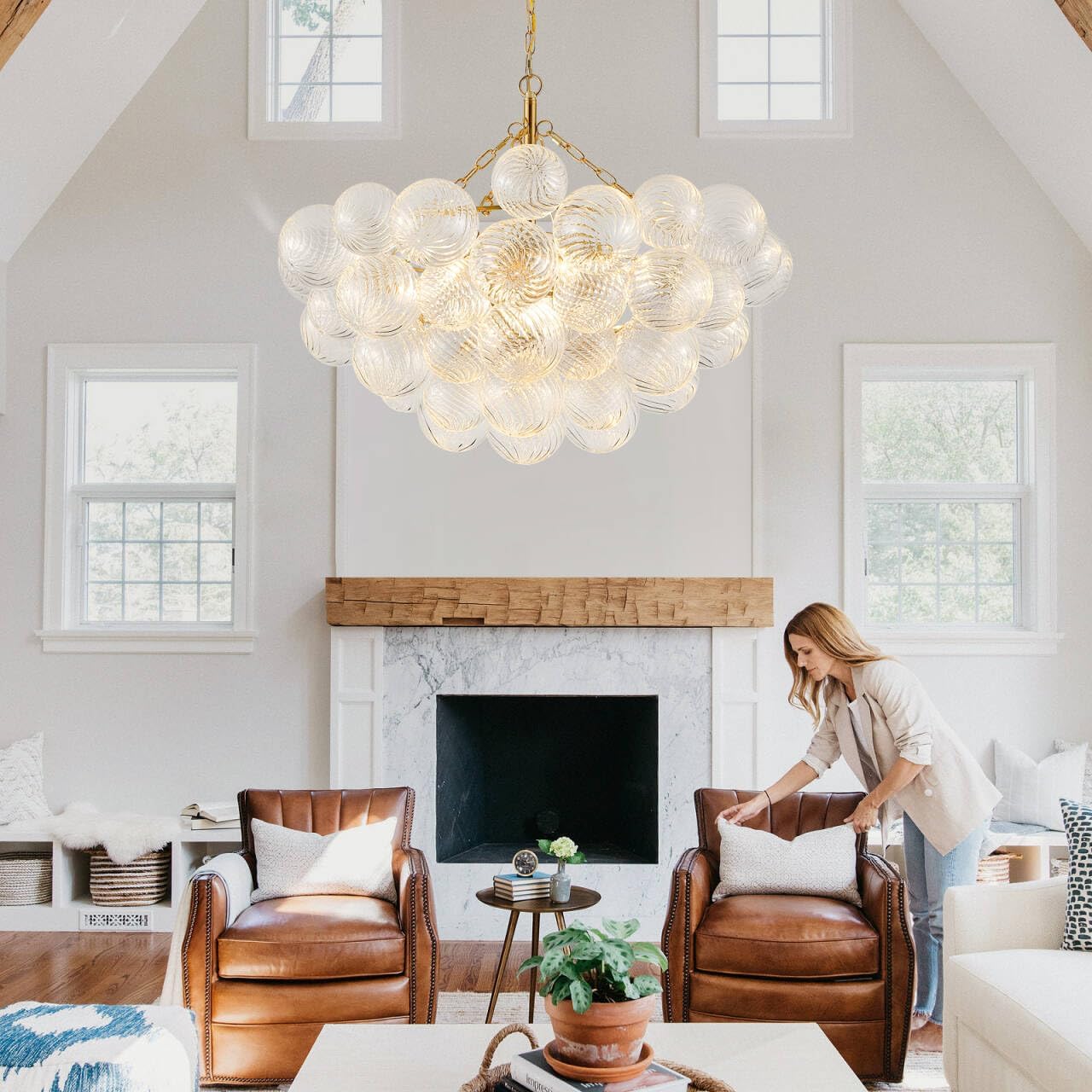 🌟✨ Modern Swirl Chandelier 💡🏡 Luxury Ceiling Glow 🤍