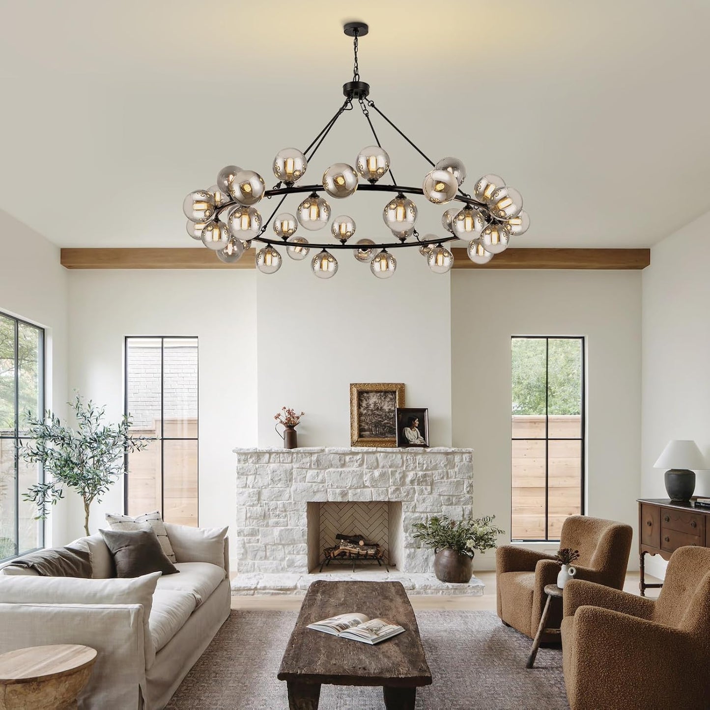 💡✨ Modern Glass Pendant Light 🏡🤍 Elegant Ceiling Glow 🌙