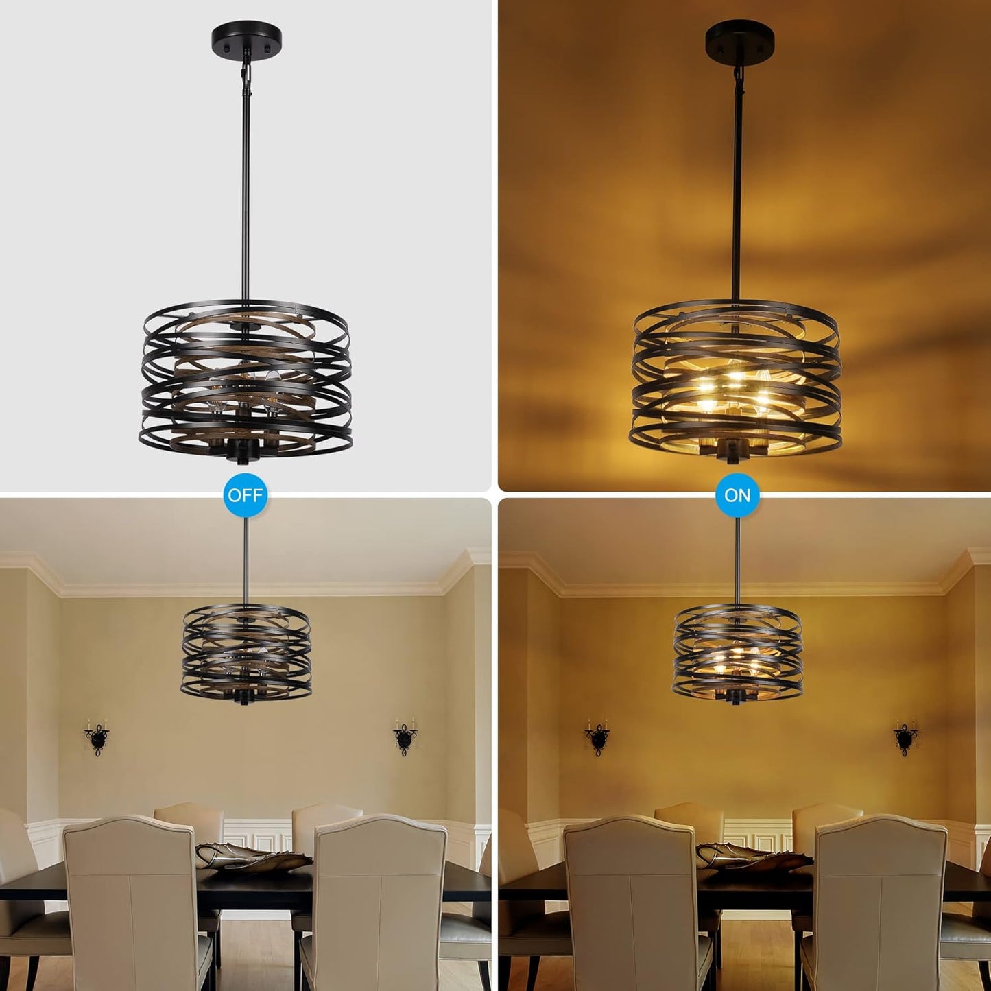 🤎🏡 Farmhouse Lantern Chandelier ✨💡 Rustic Ceiling Glow 🌾