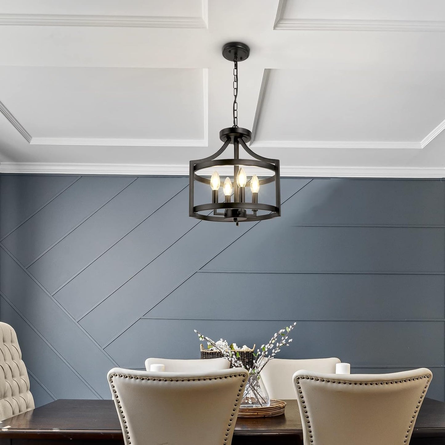 🖤✨ Rustic Lantern Chandelier 🏡💡 Farmhouse Ceiling Glow 🌙