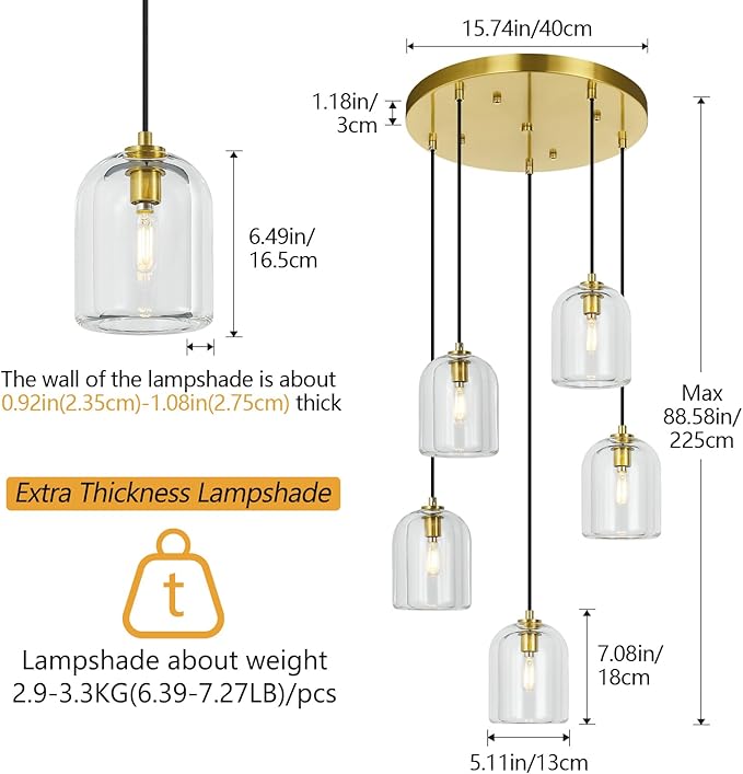 💡✨ 5-Light Modern Pendant Chandelier 🏡🤍 Elegant Ceiling Glow 🌙