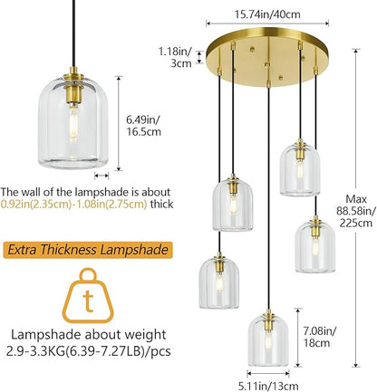 💡✨ 5-Light Modern Pendant Chandelier 🏡🤍 Elegant Ceiling Glow 🌙