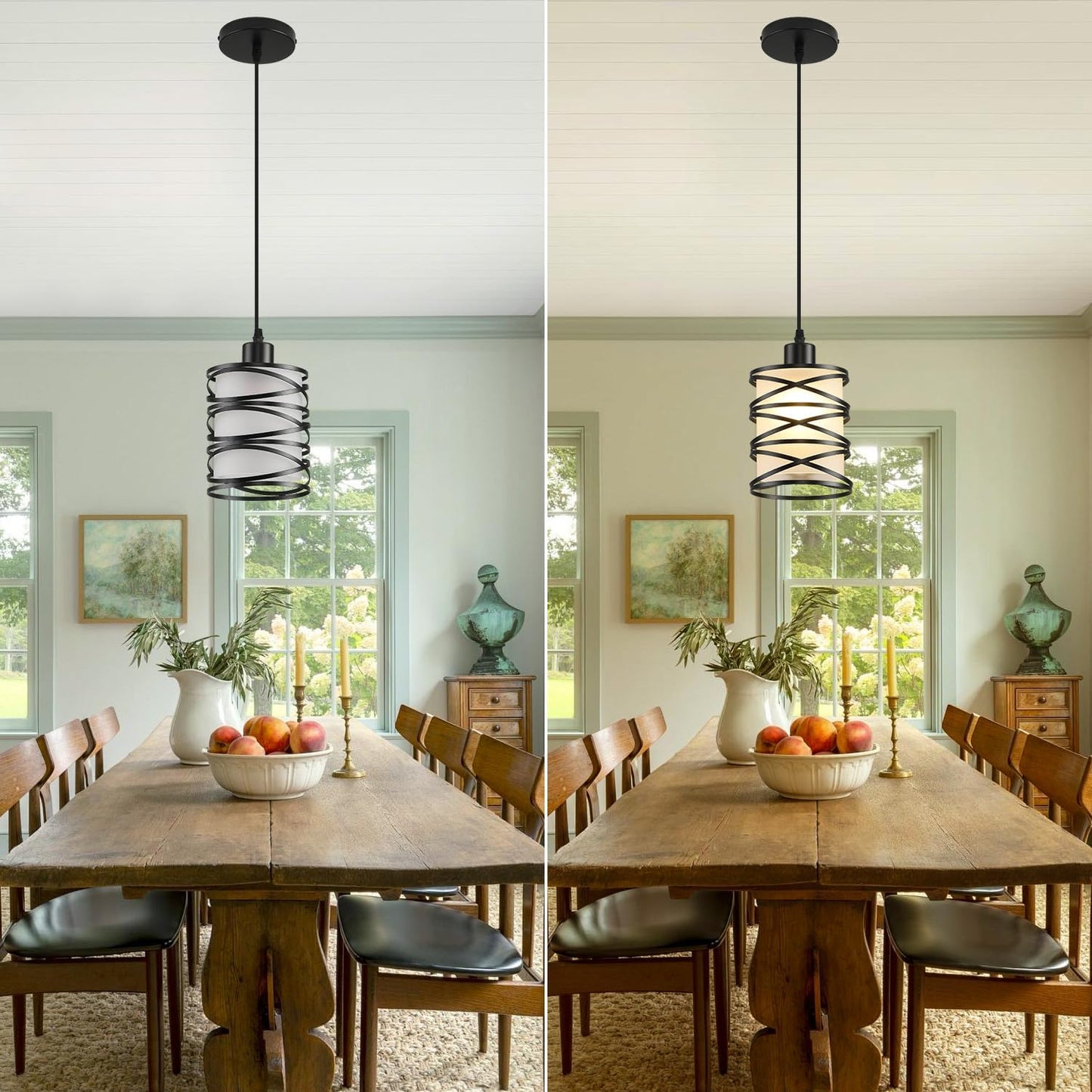 🌟💡 Modern Glass Pendant Light ✨🏡 Elegant Hanging Lamp 🌙🤍