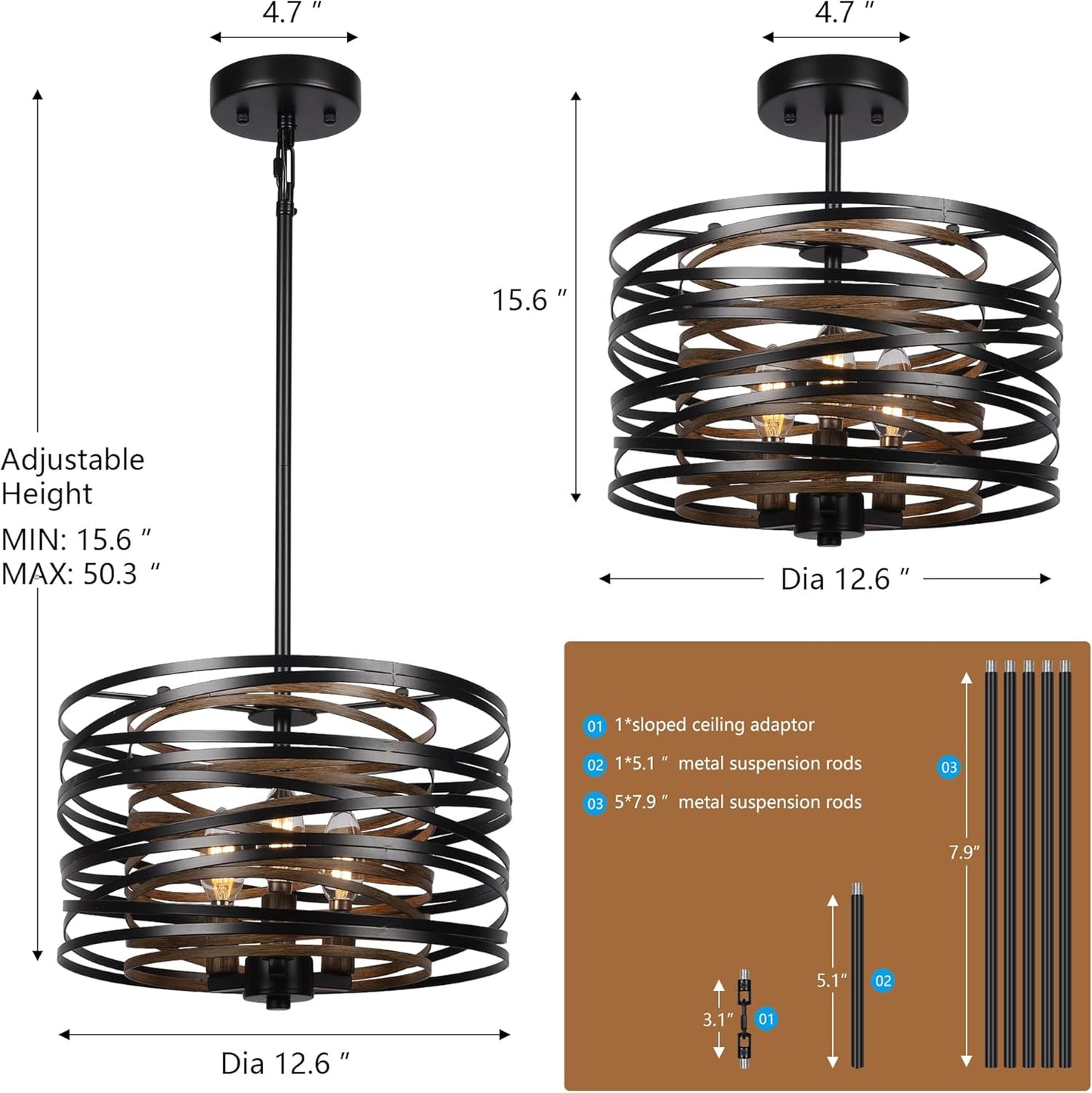 🤎🏡 Farmhouse Lantern Chandelier ✨💡 Rustic Ceiling Glow 🌾