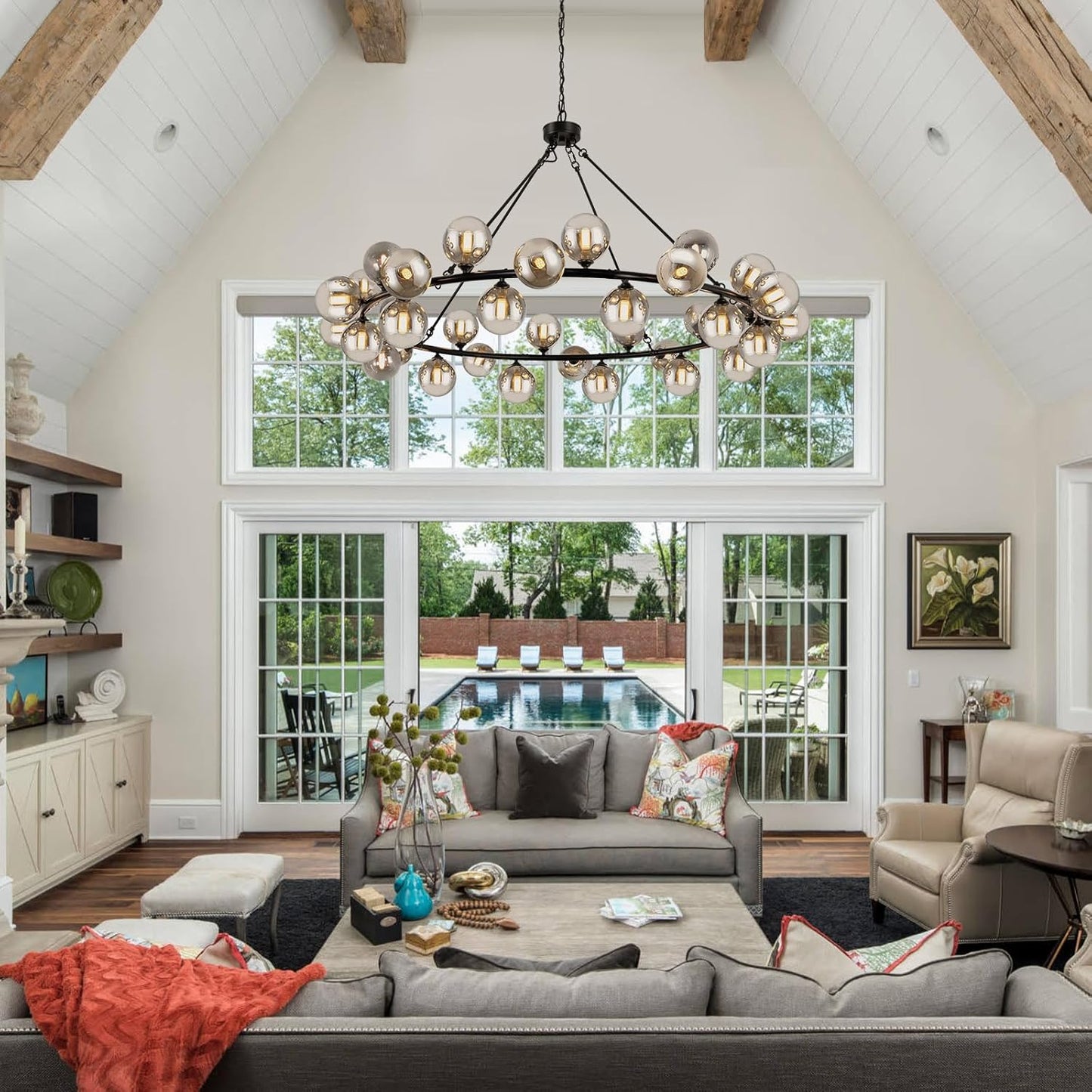 💡✨ Modern Glass Pendant Light 🏡🤍 Elegant Ceiling Glow 🌙