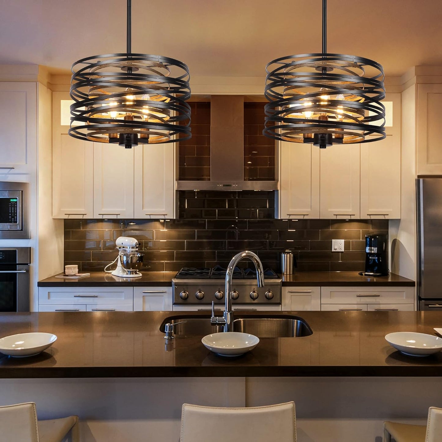 🤎🏡 Farmhouse Lantern Chandelier ✨💡 Rustic Ceiling Glow 🌾