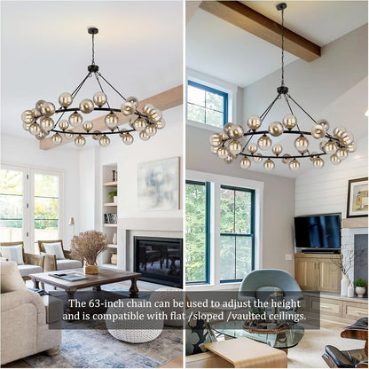 💡✨ Modern Glass Pendant Light 🏡🤍 Elegant Ceiling Glow 🌙
